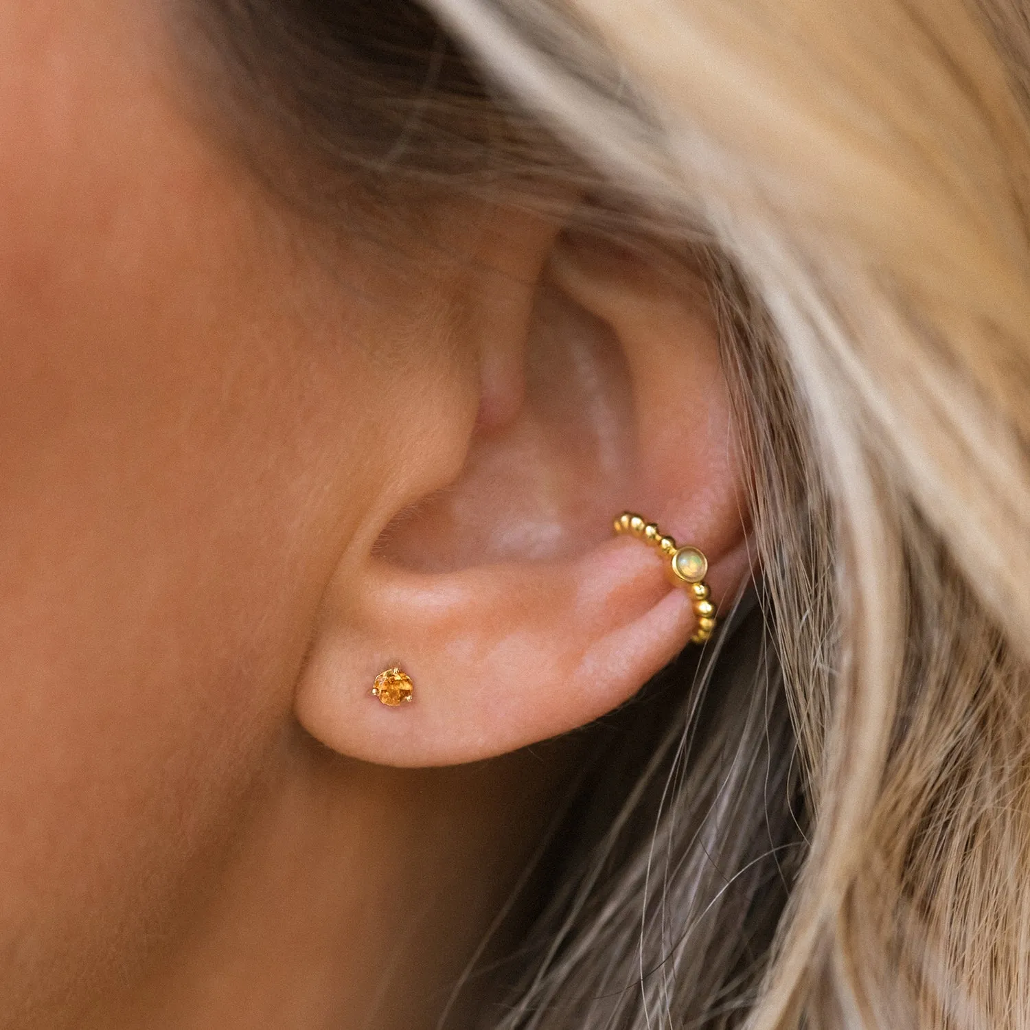 Element Studs | Gold & Citrine