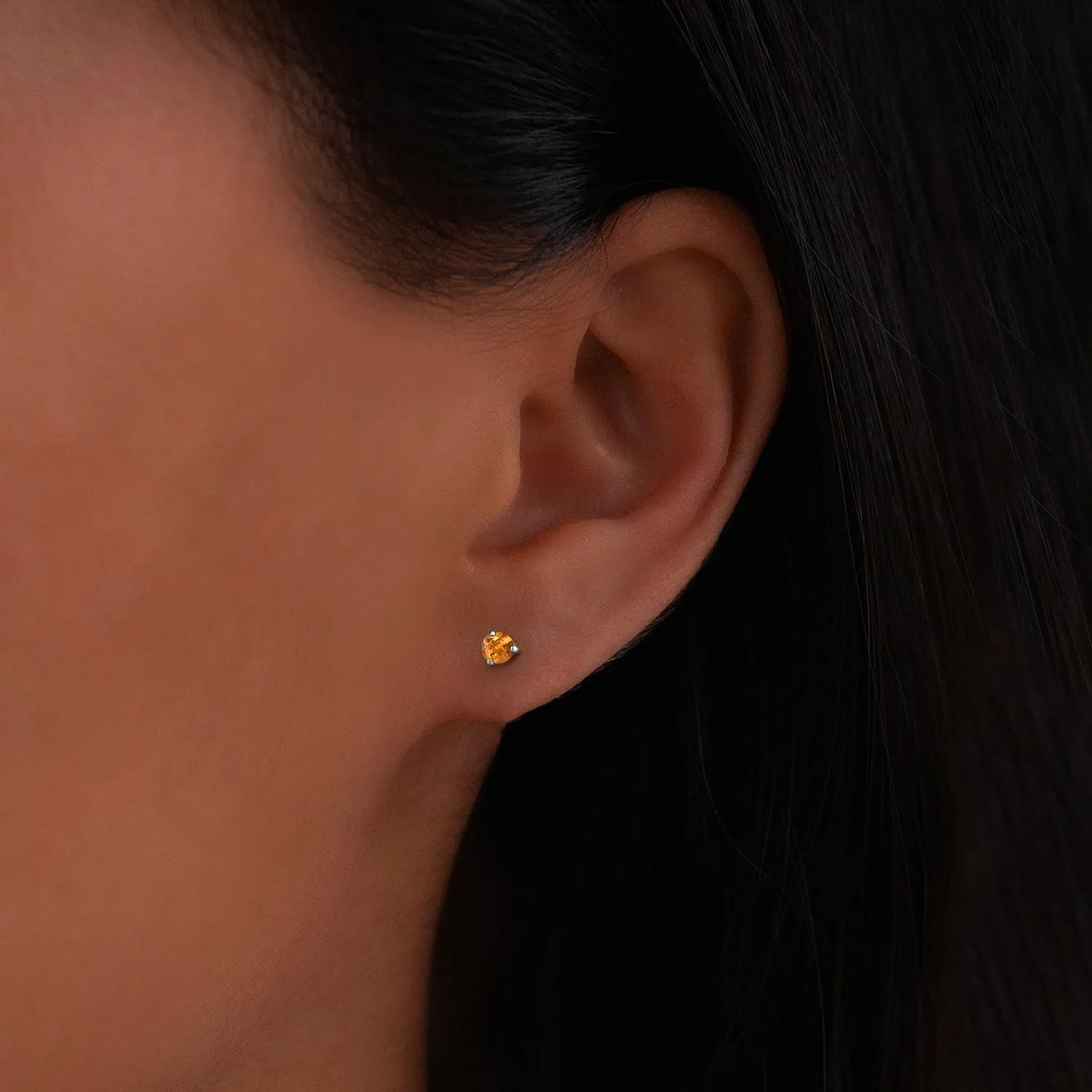 Element Studs | Silver & Citrine