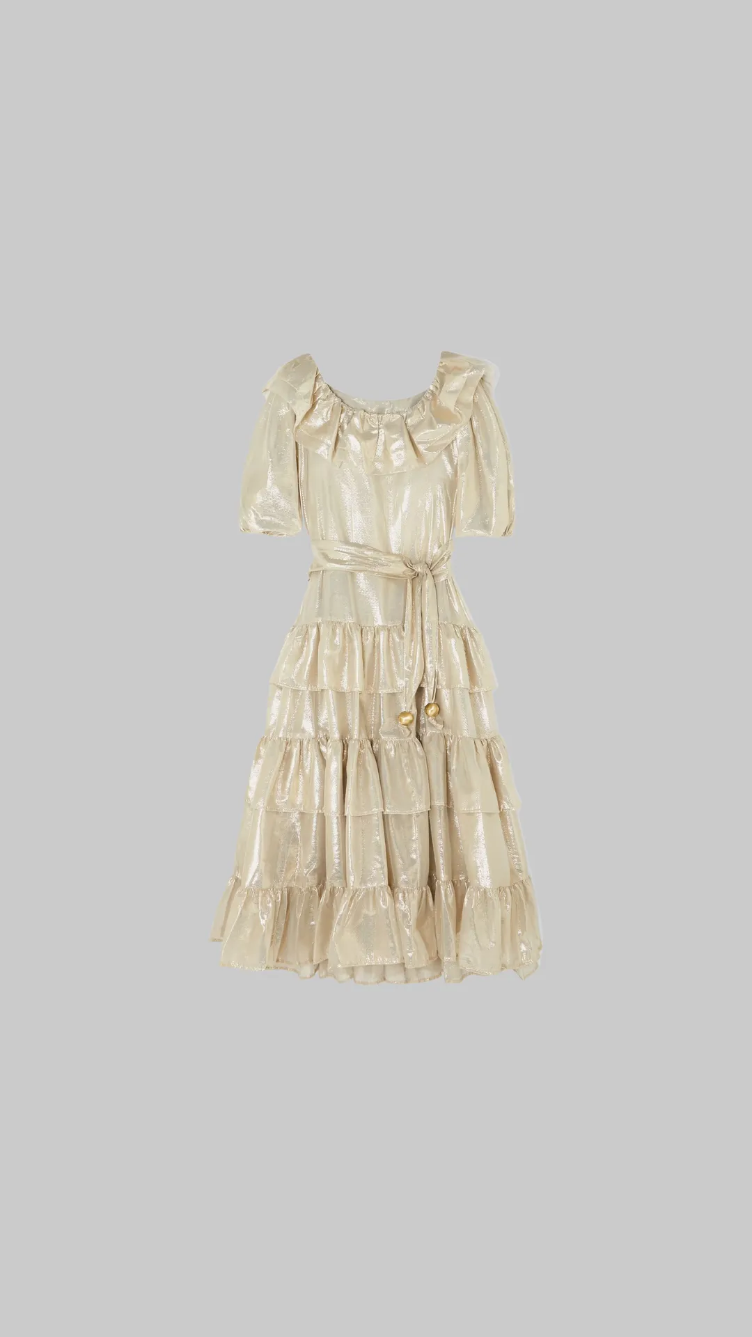 Eugenie Ruffled Metallic Dress