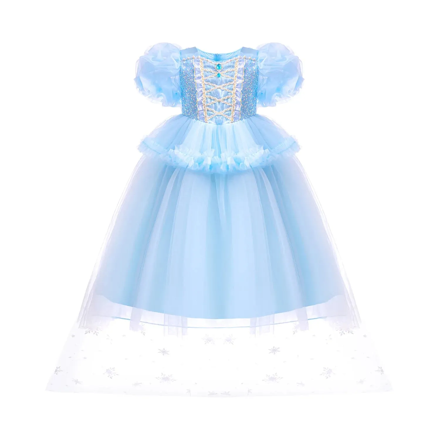 Fancy Princess Elsa Halloween Snow Queen Sequin Toddler Christmas Cosplay Party Kid Costume