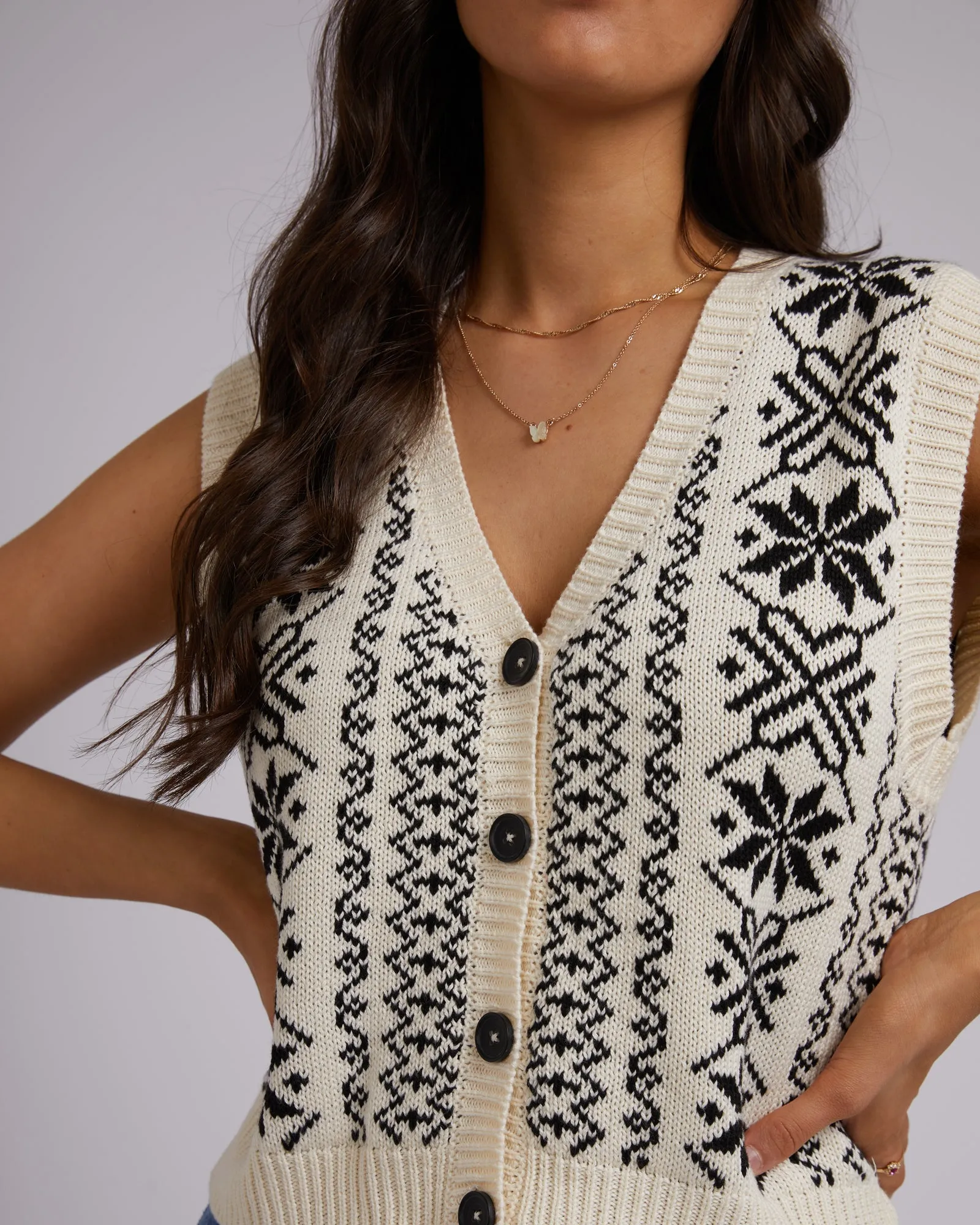 Fleetwood Knit Vest Vintage White