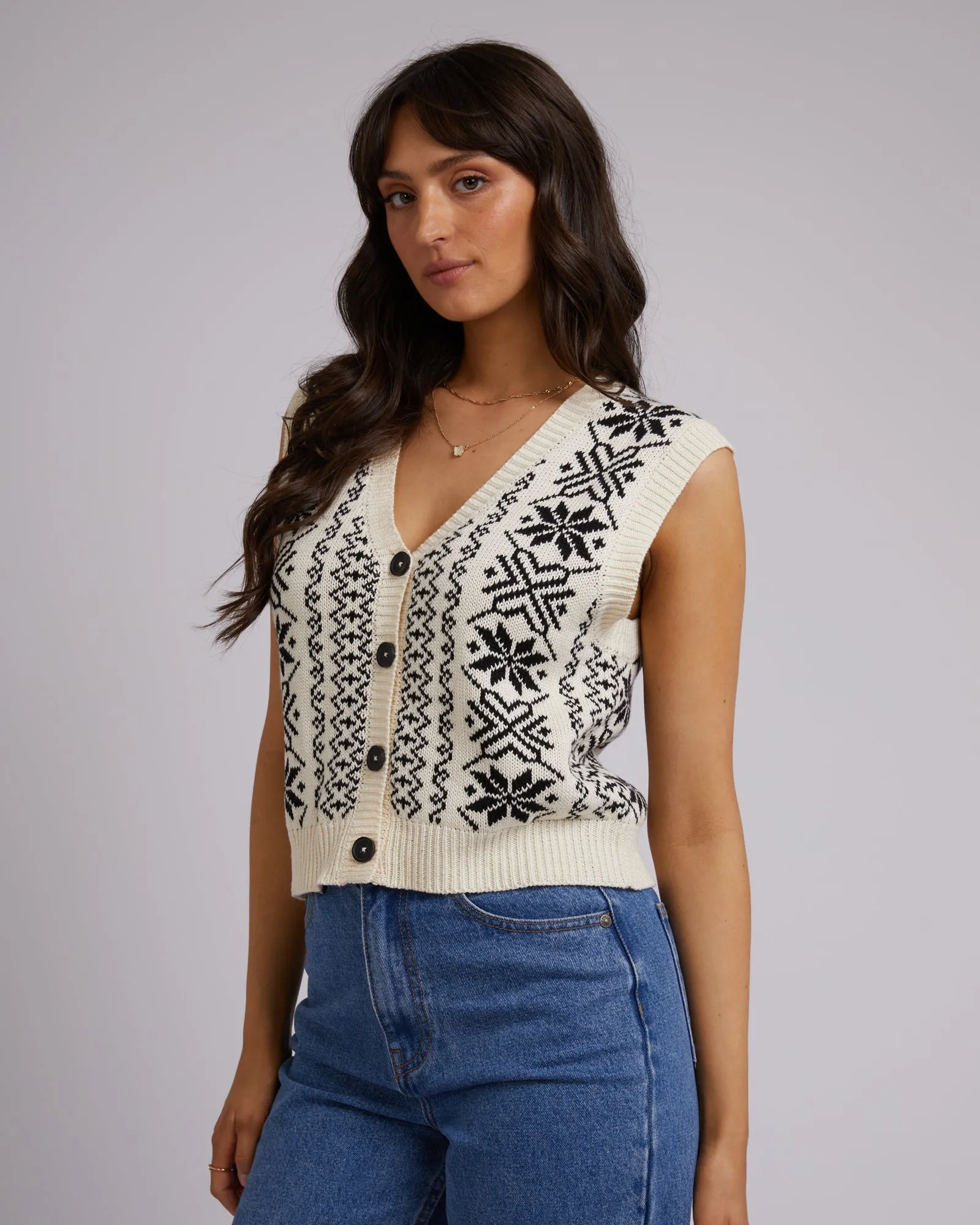 Fleetwood Knit Vest Vintage White