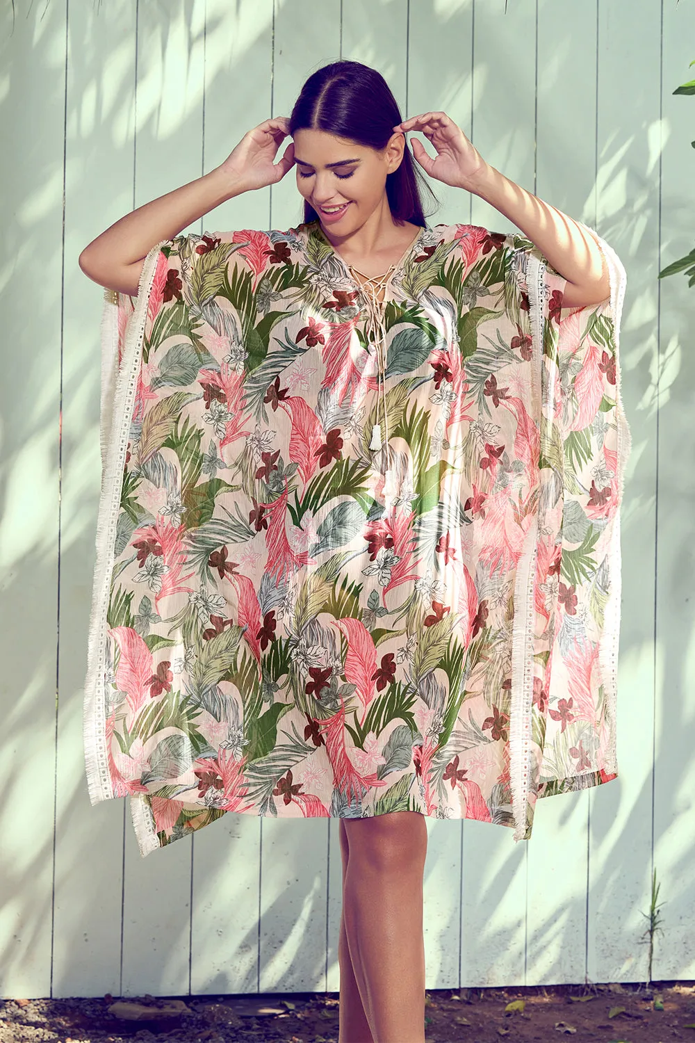 Floral Beach cover Kaftan