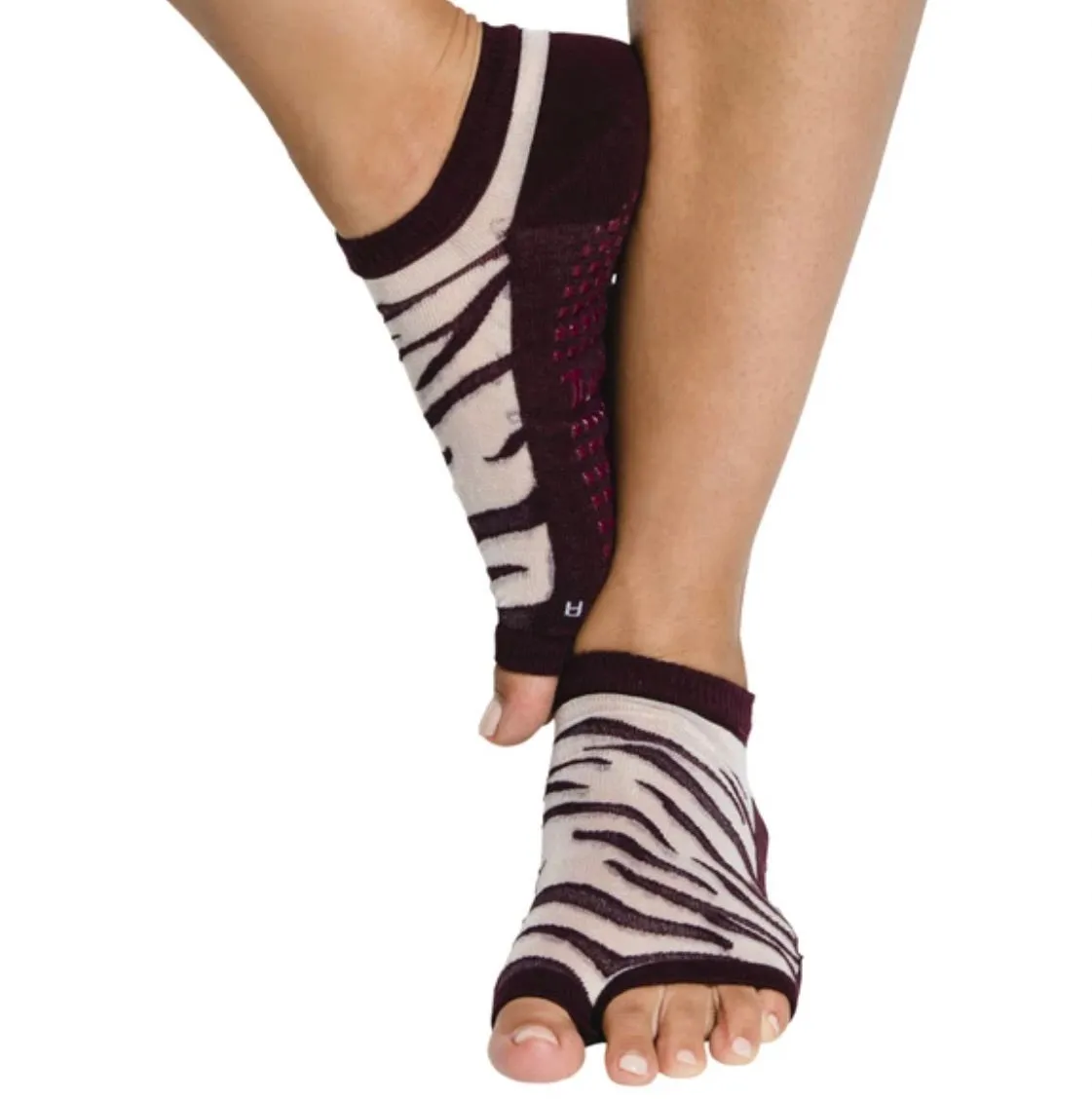 Flow Grip Socks - Sheer Garnet Tiger (Barre / Pilates)