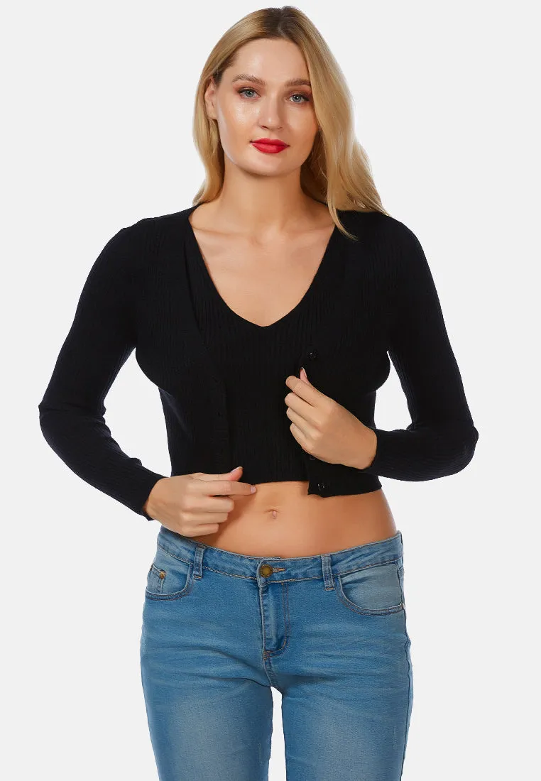 Full Sleeve Cropped Cardigan