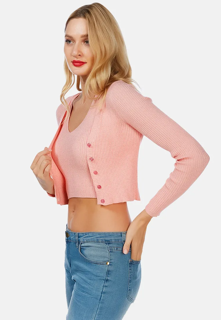 Full Sleeve Cropped Cardigan