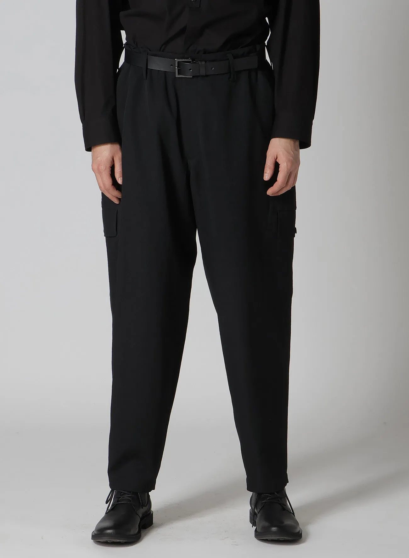 GABARDINE SIDE TUCK PANTS