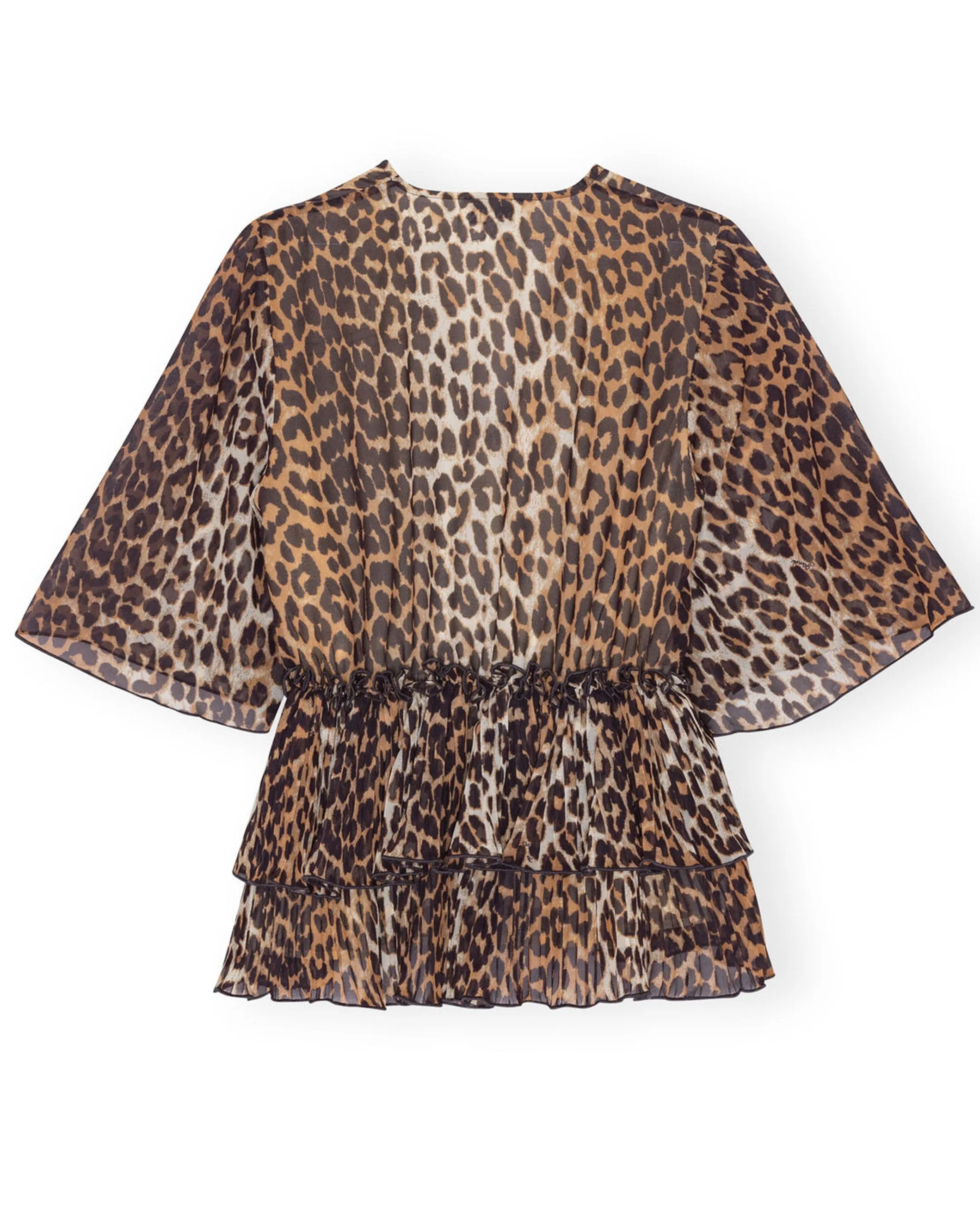 Georgette V-Neck Flounce Blouse