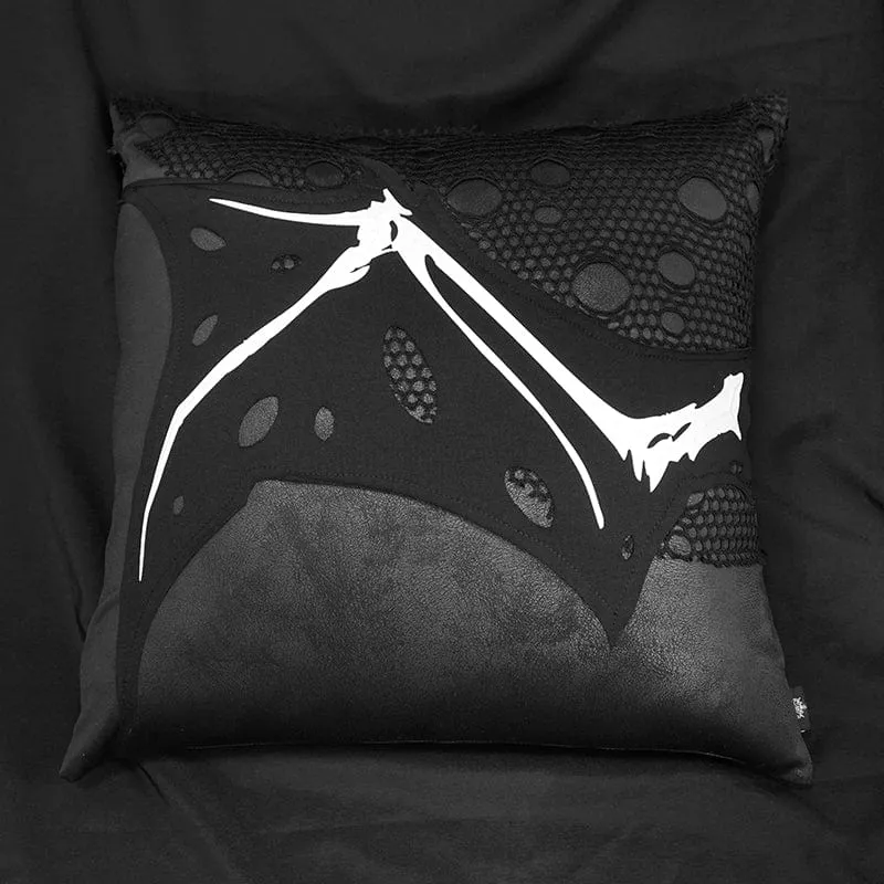 Gothic Ripped Mesh Splice Pillow Case with Pillow Inner