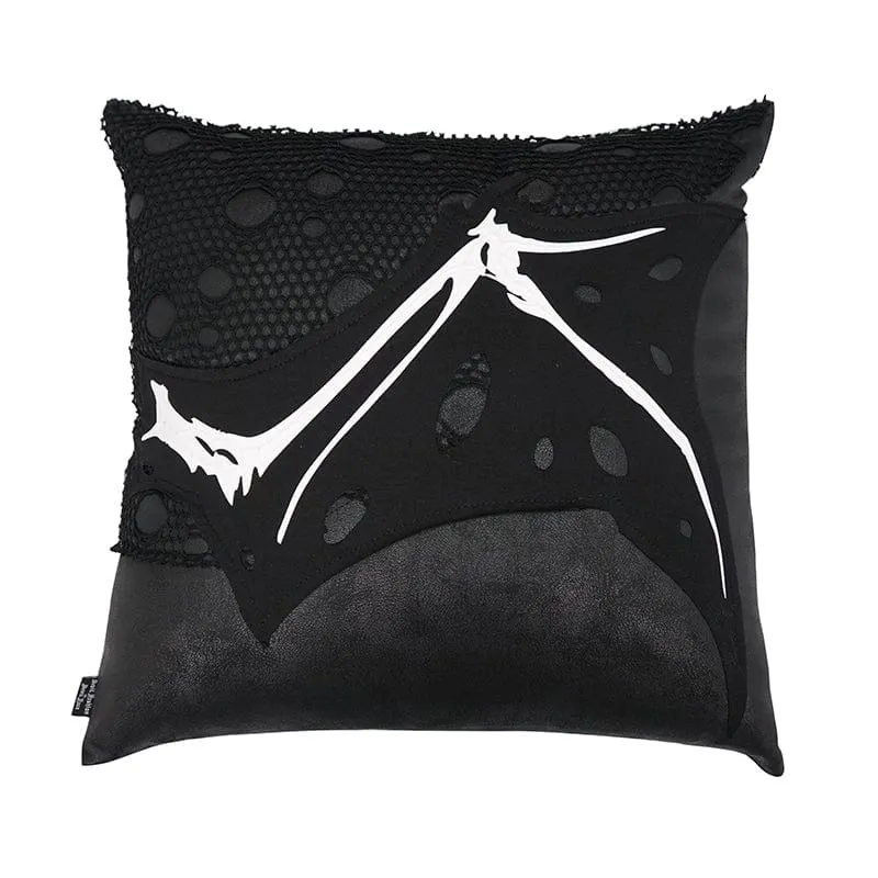 Gothic Ripped Mesh Splice Pillow Case with Pillow Inner