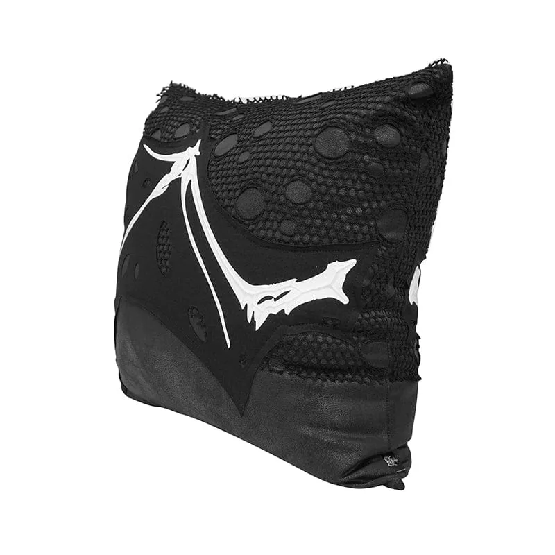 Gothic Ripped Mesh Splice Pillow Case with Pillow Inner