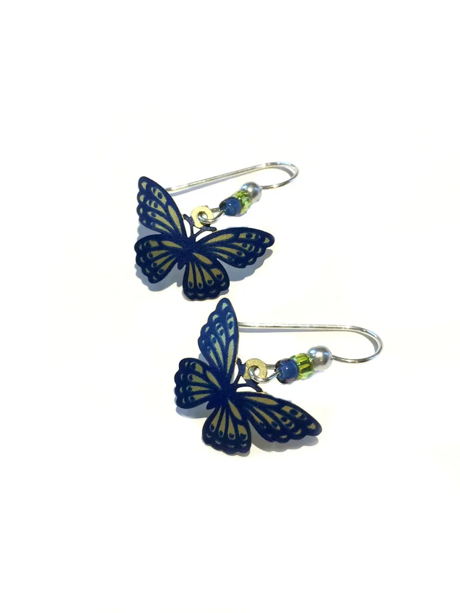 Green & Blue Butterfly Earrings by Sienna Sky