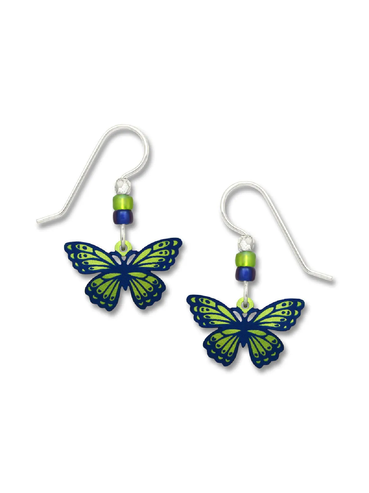 Green & Blue Butterfly Earrings by Sienna Sky