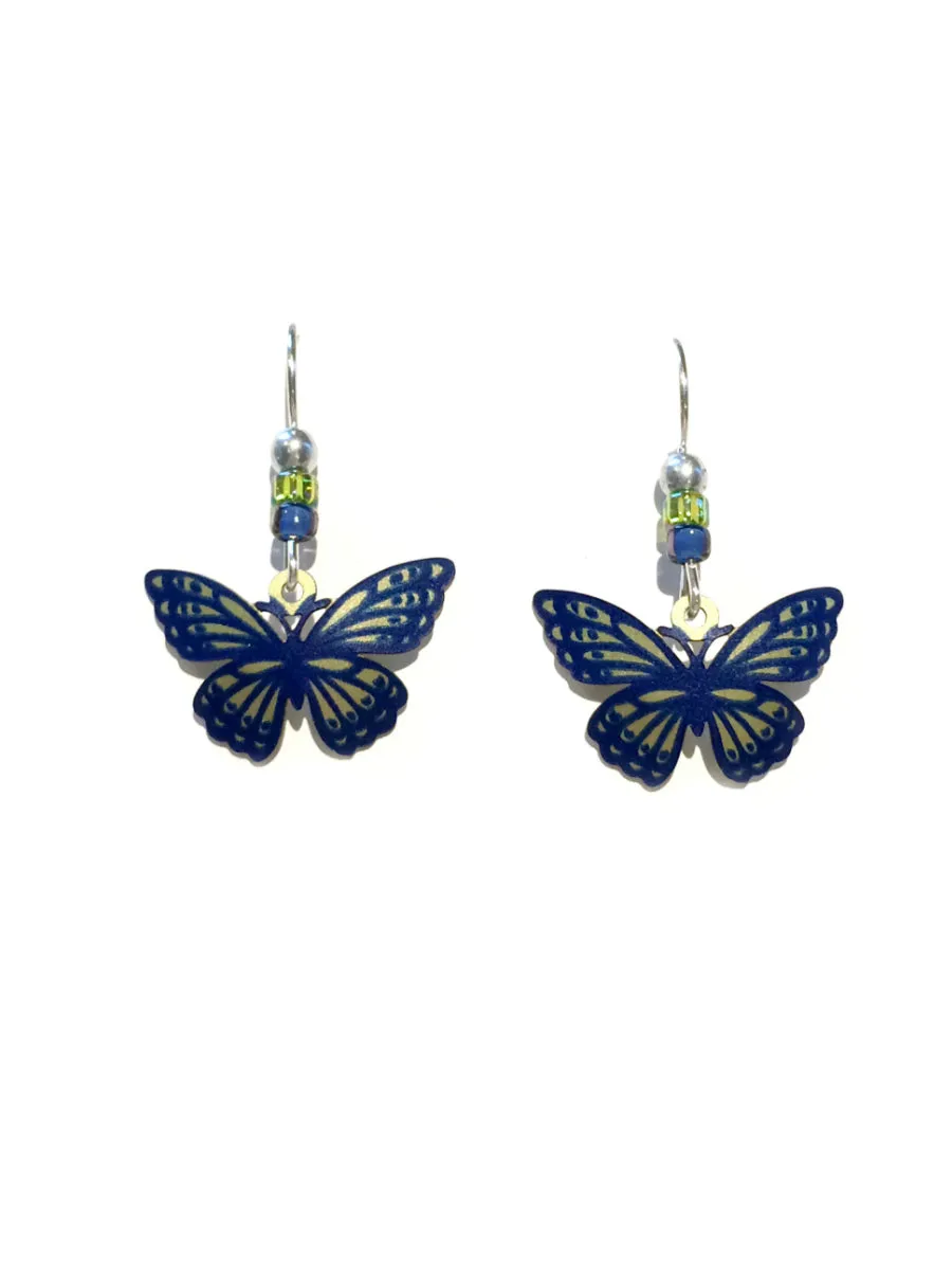 Green & Blue Butterfly Earrings by Sienna Sky