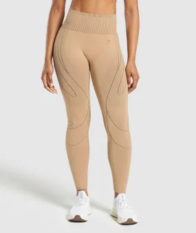 Gymshark Contour Heart Seamless Leggings - Deep Fawn/ Soul Brown