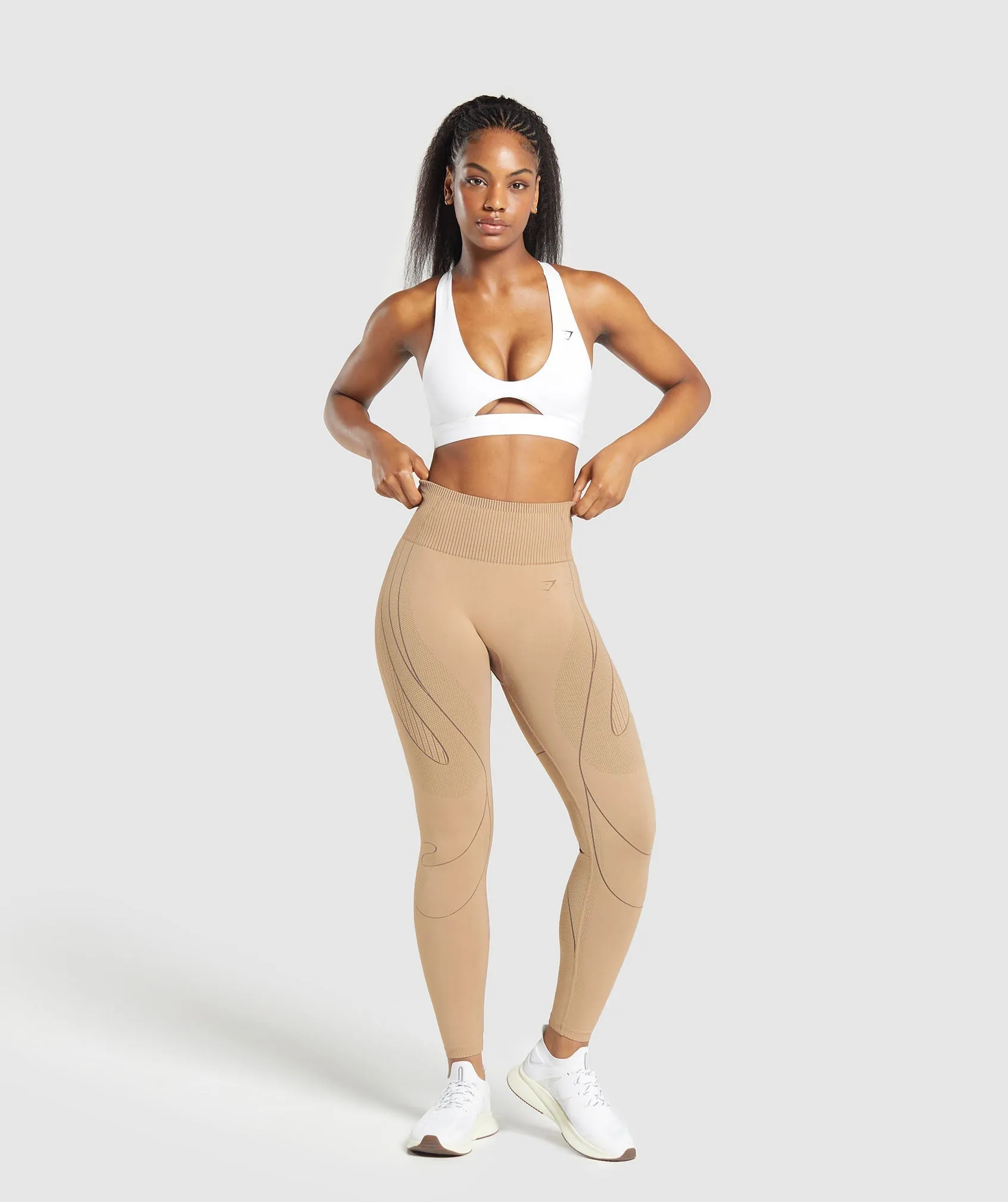 Gymshark Contour Heart Seamless Leggings - Deep Fawn/ Soul Brown