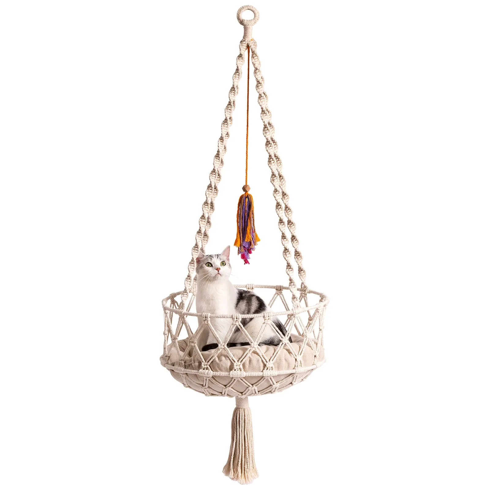 Hanging Macrame Cat Hammock Bed