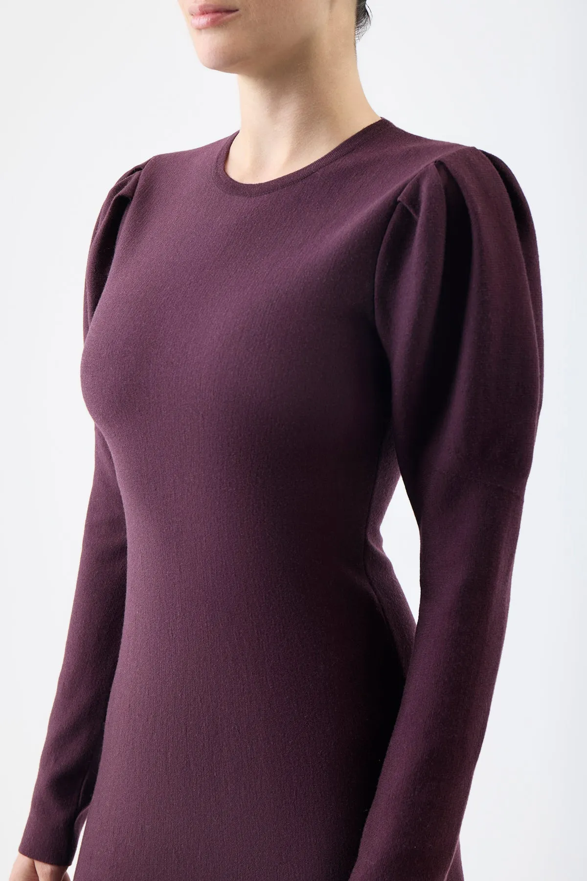 Hannah Knit Dress in Deep Bordeaux Merino Wool Cashmere