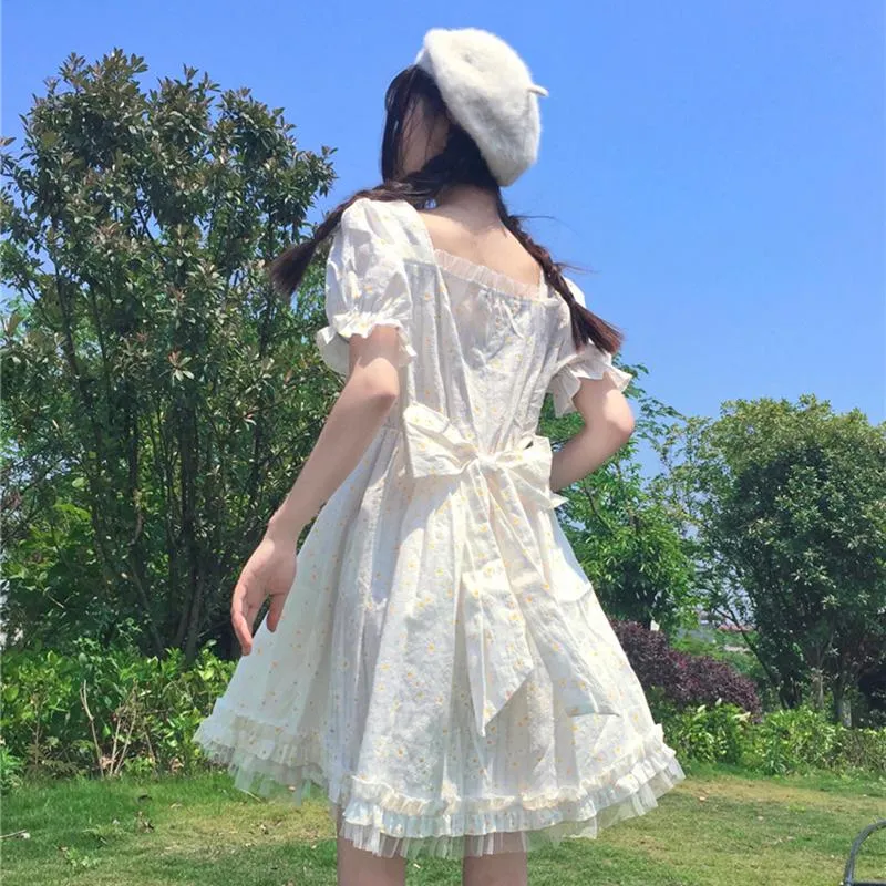 Harajuku Mid-length Floral Dress