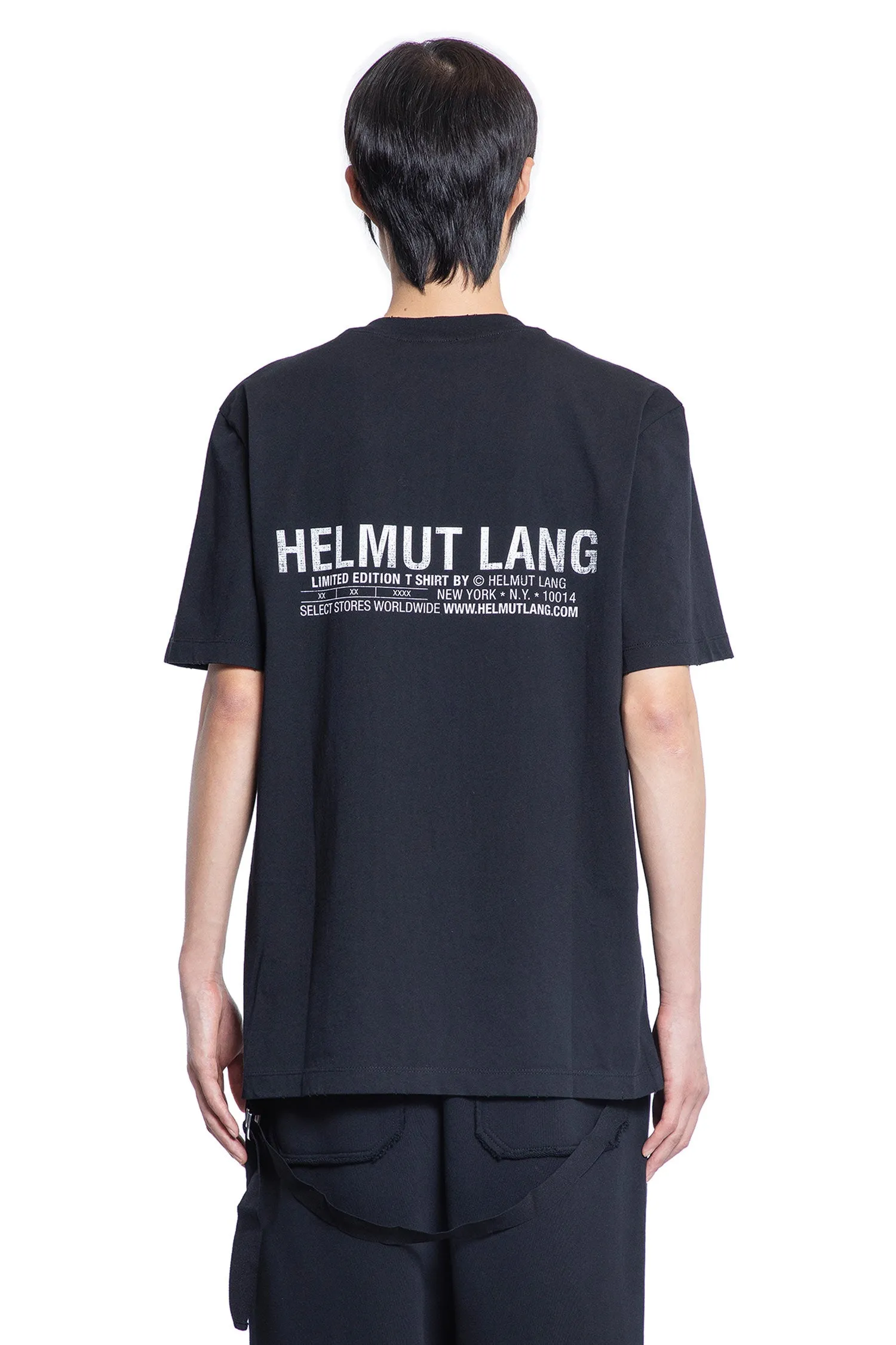 HELMUT LANG MAN BLACK T-SHIRTS & TANK TOPS