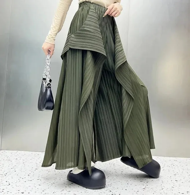 HEYFANCYSTYLE Modern Asymmetric Wide Leg Trousers