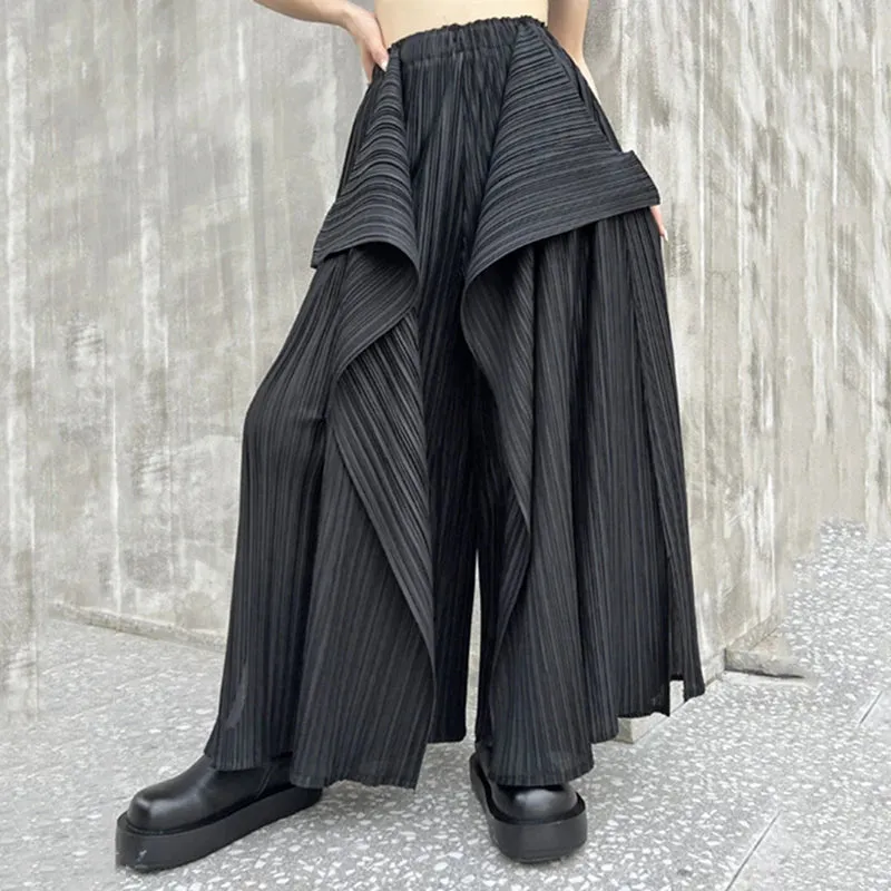 HEYFANCYSTYLE Modern Asymmetric Wide Leg Trousers