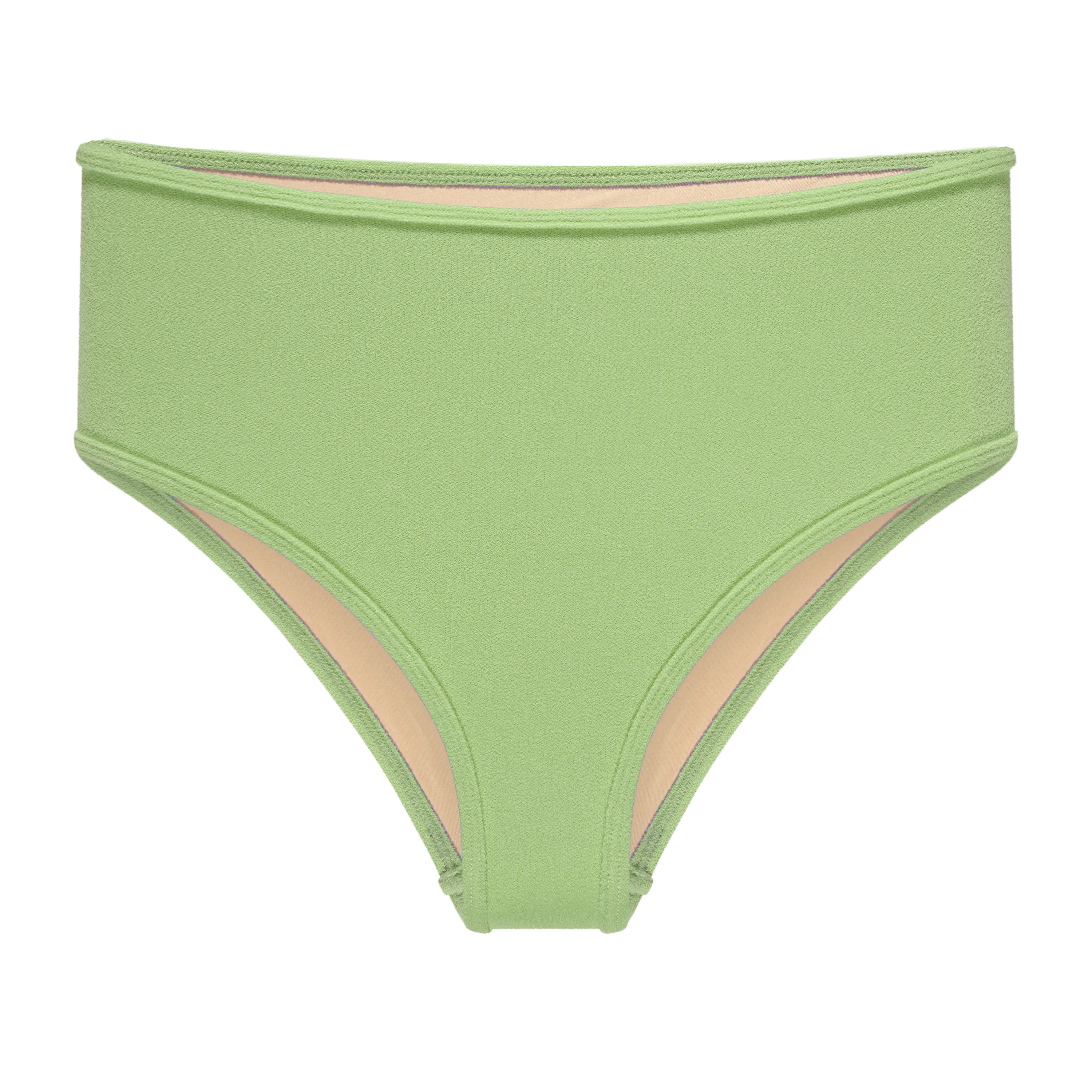 HIGH-WAISTED TERRY BIKINI BOTTOM "SAMUN" IN LIME GREEN