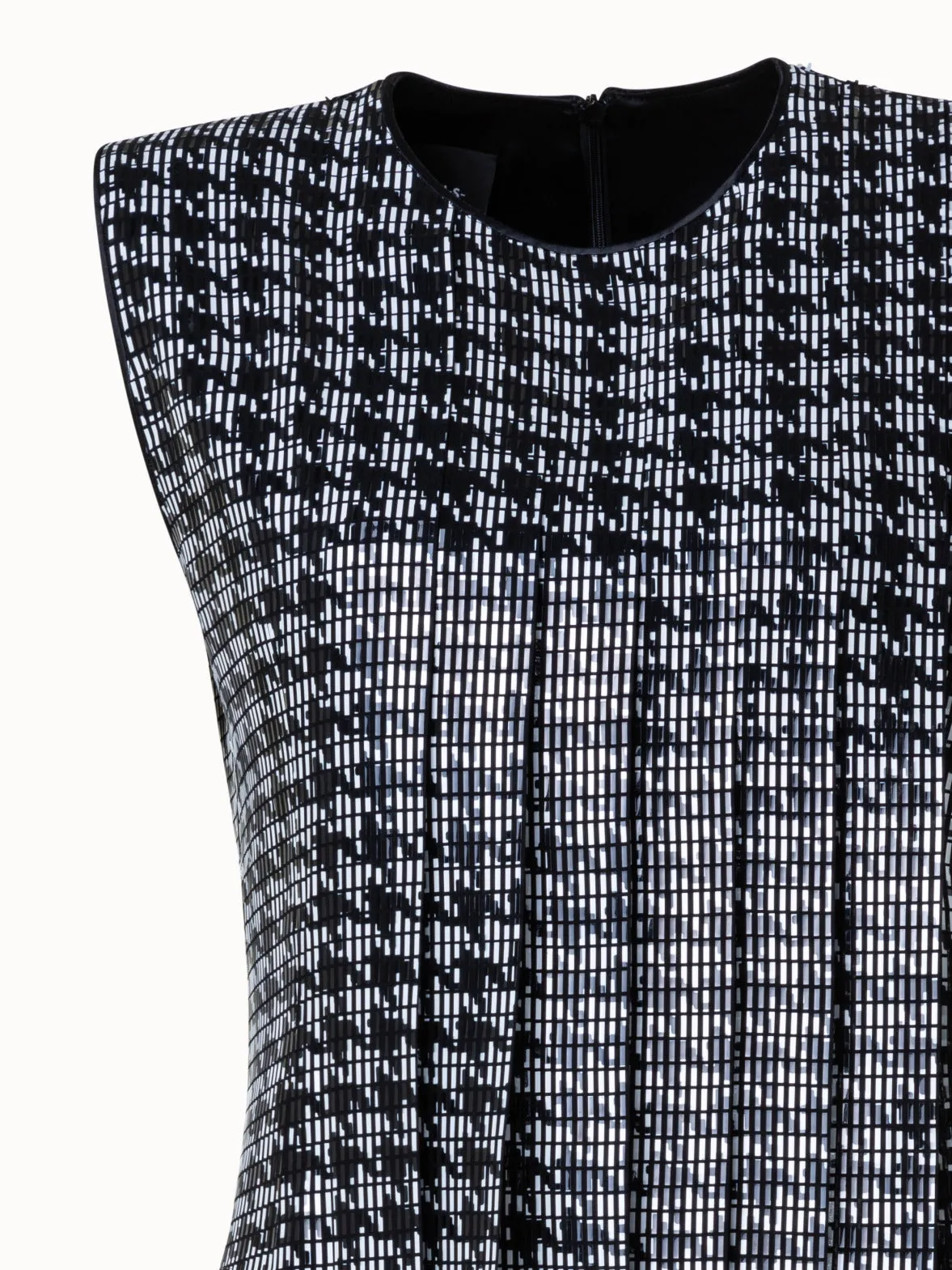 Houndstooth Sequined Sheath Dress