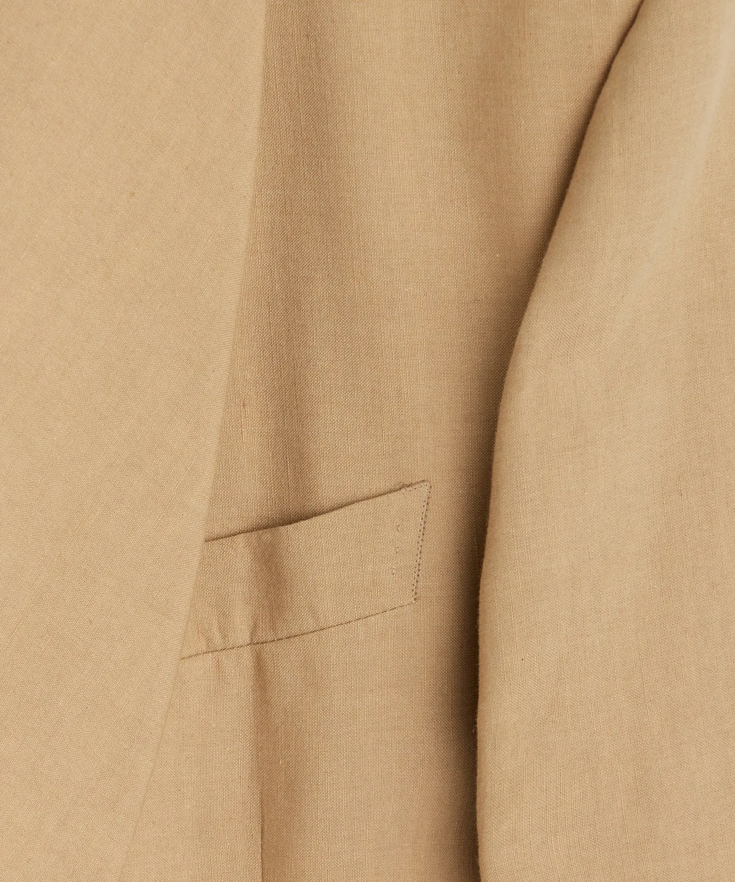 Italian Cotton Silk Double Breasted Shawl Tuxedo Jacket in Sand