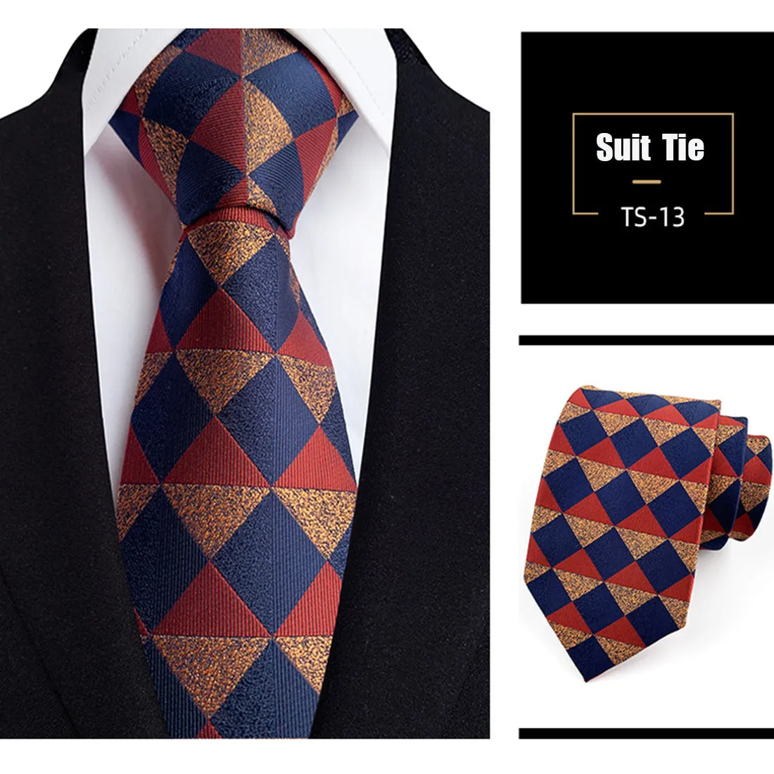 Jacquard Silk Necktie Woven Classic British Style Plaid Neck Ties | TS1-22