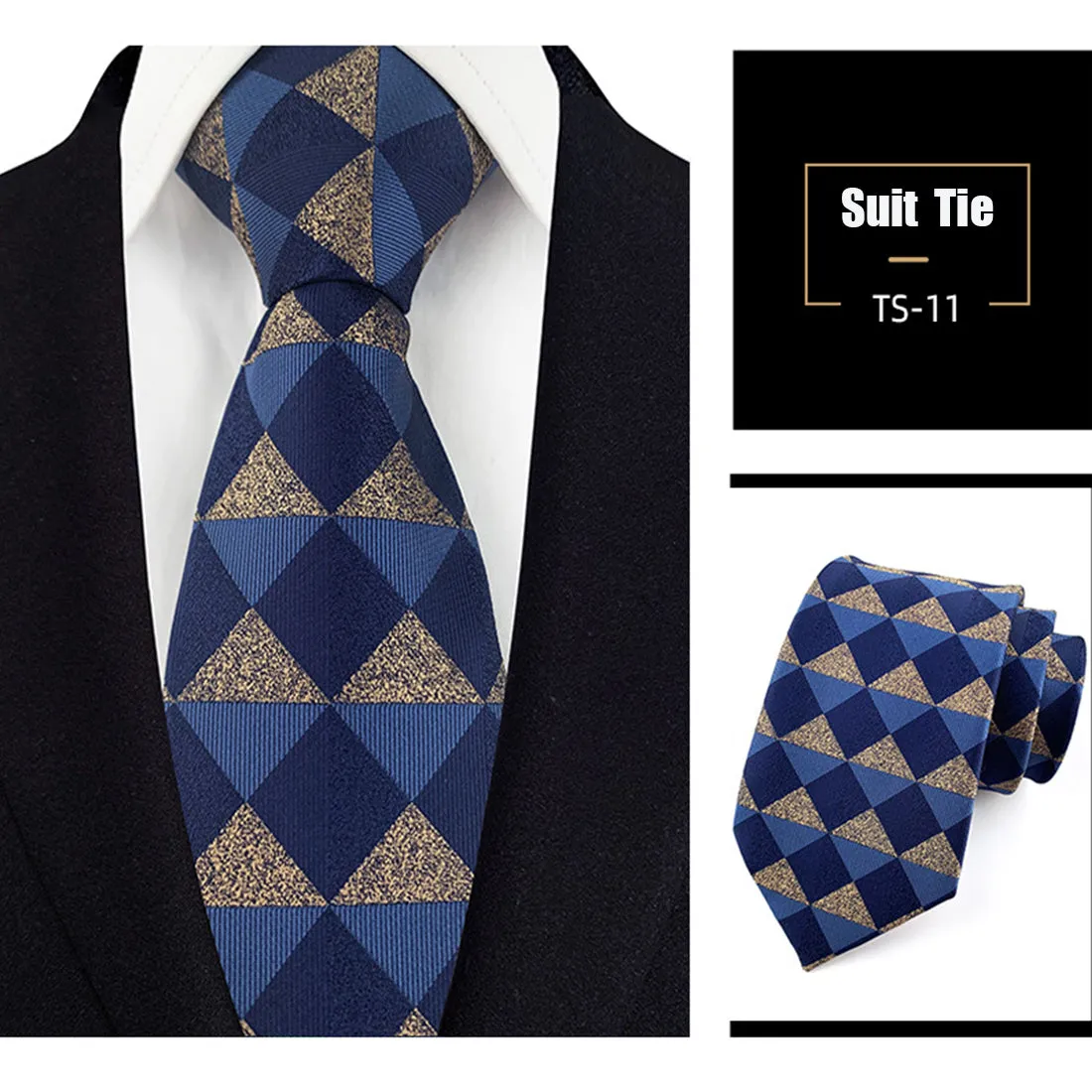 Jacquard Silk Necktie Woven Classic British Style Plaid Neck Ties | TS1-22