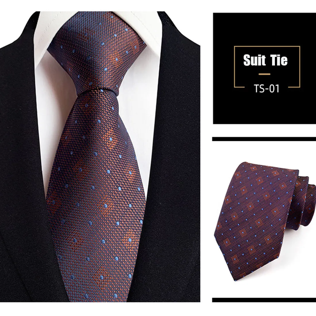 Jacquard Silk Necktie Woven Classic British Style Plaid Neck Ties | TS1-22