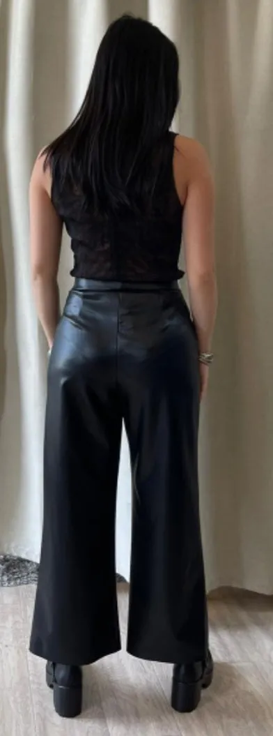 Joseph Ribkoff Faux Leather Flared Pants