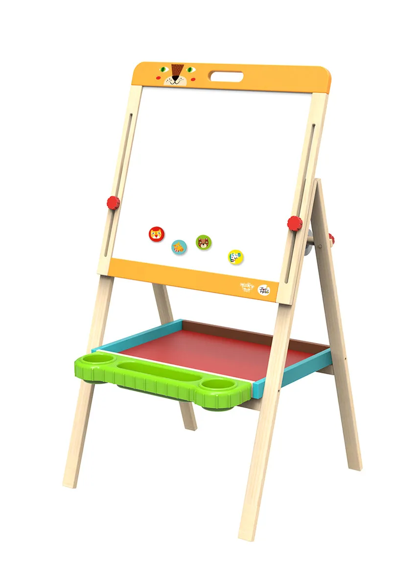 Kids art easel , double sided Chalkboard and whiteboard.