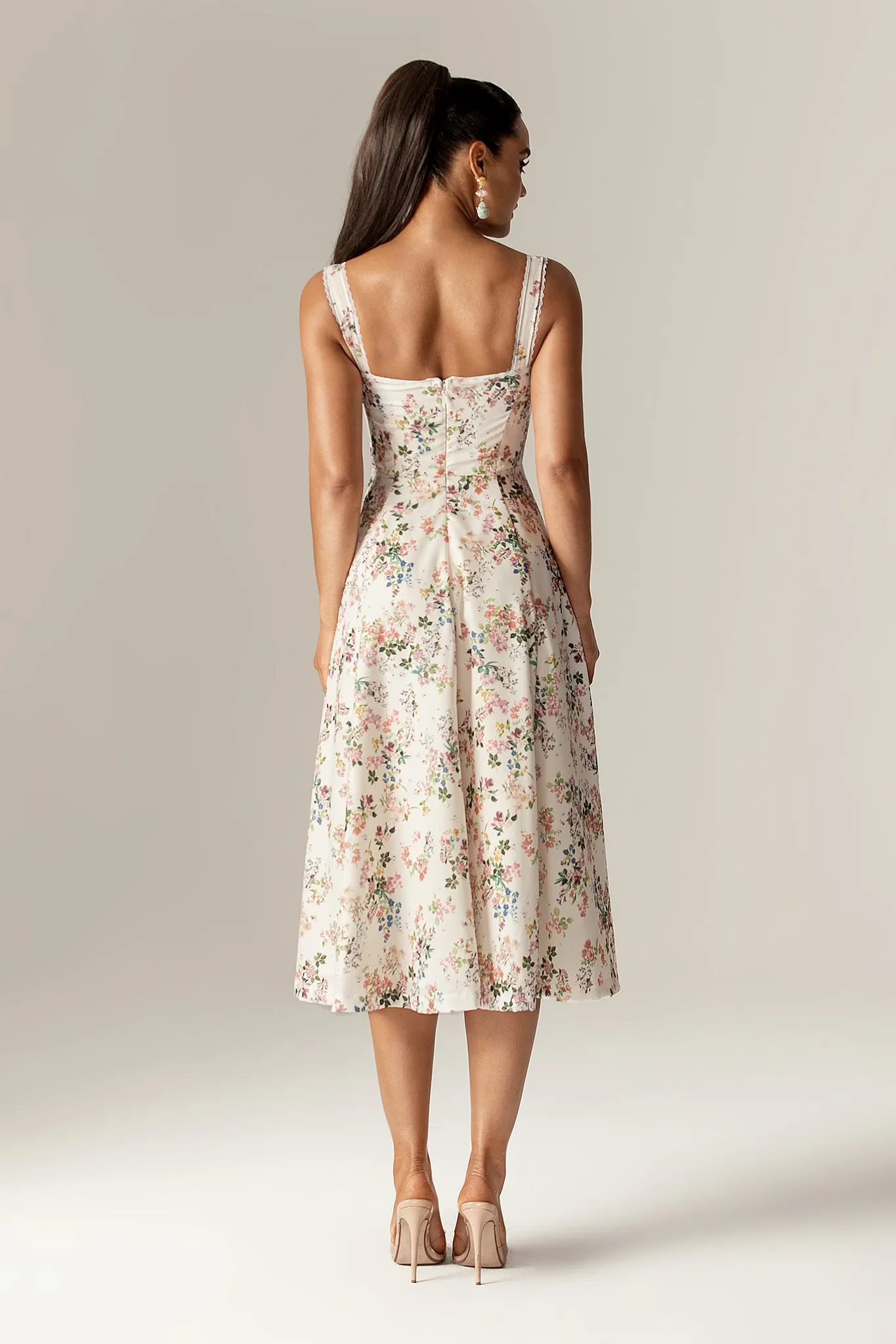 Kisha Floral Midi Sundress (Garden Print)