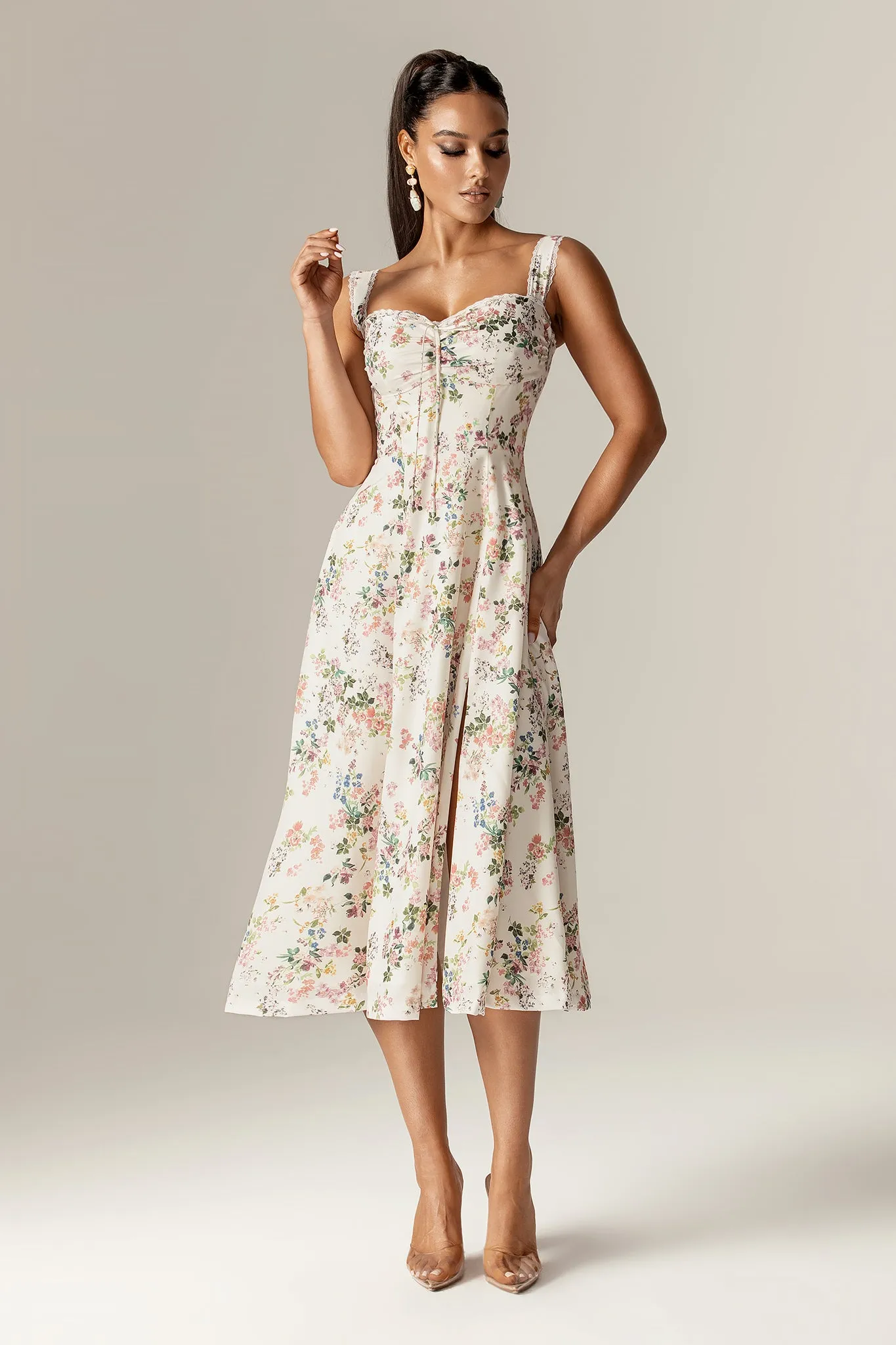 Kisha Floral Midi Sundress (Garden Print)