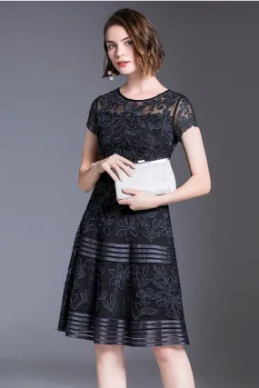 Lace Midi Dress W/ Sequin