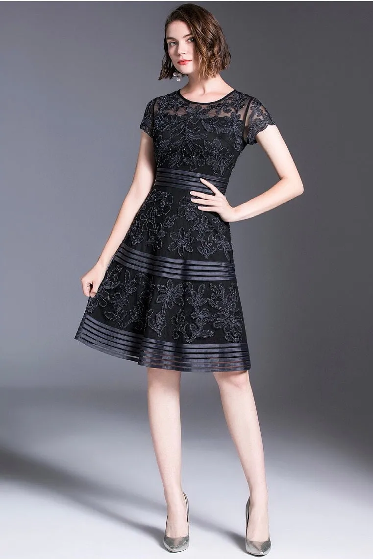 Lace Midi Dress W/ Sequin