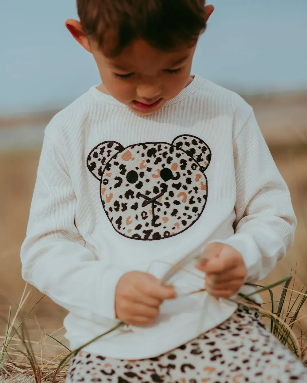 Leopard Animal Jacquard Applique Bear Top