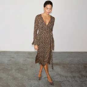 Leopard Lucia Sheer Wrap Dress