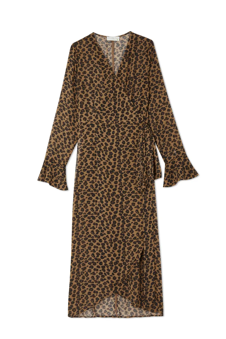 Leopard Lucia Sheer Wrap Dress