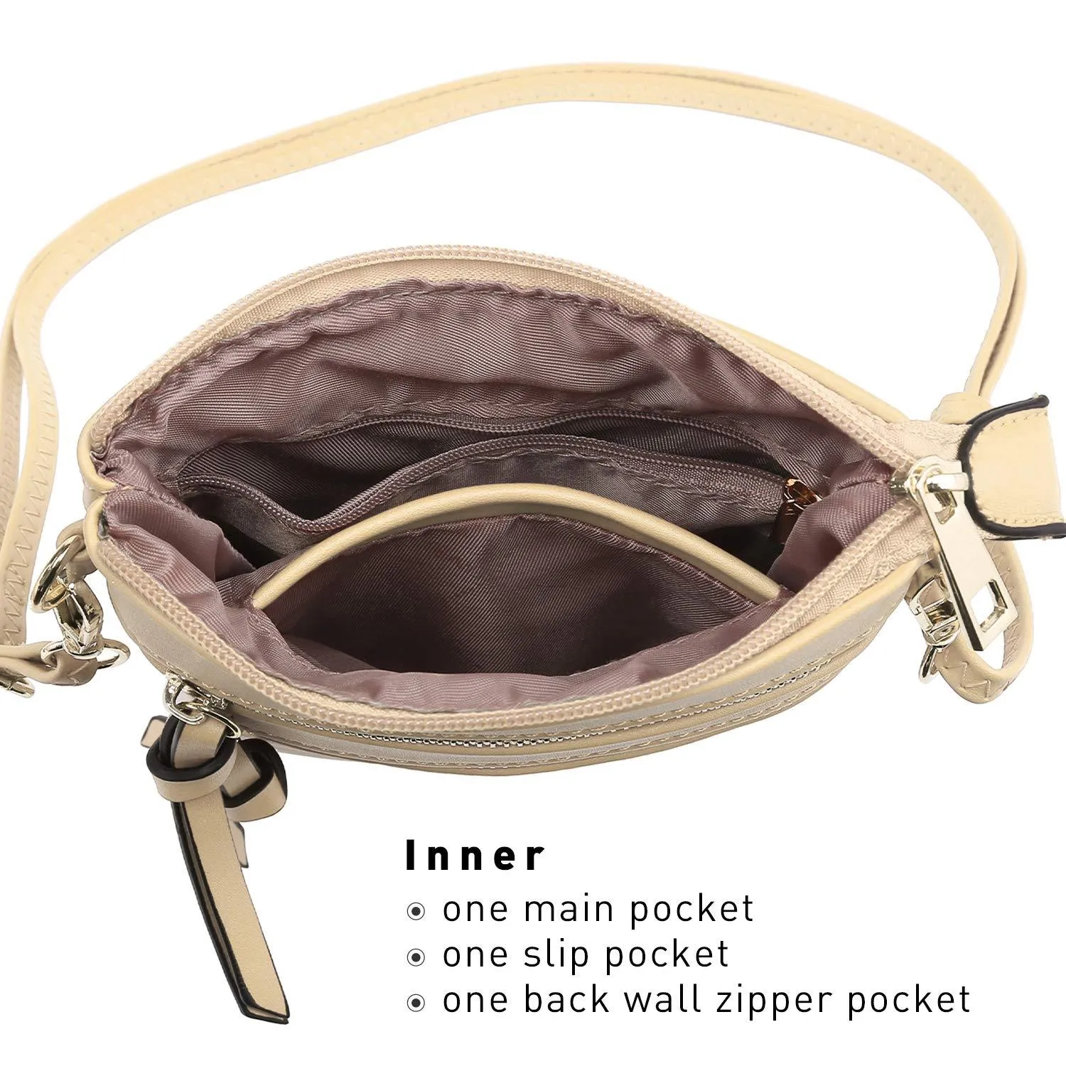 Lightweight Functional Multi Pocket Vegan Leather Shoulder Crossbody Bag l Dasein