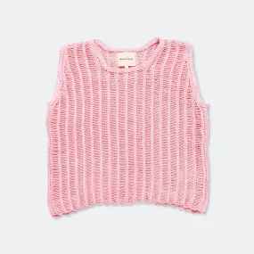 Machine Knitted Vest - Pink