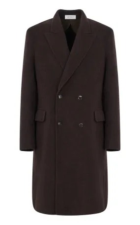 Mcaffrey Coat in Chocolate Double-Face Recycled Cashmere