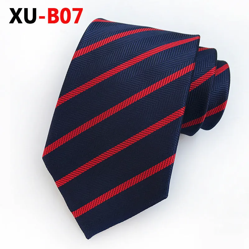 Men Ties Stripes Woven Silk Necktie For Formal Business Party |  XU-B