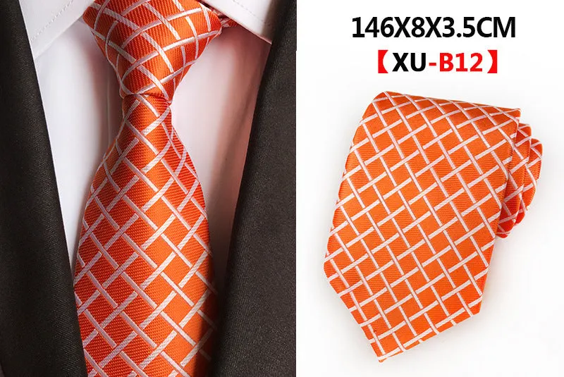 Men Ties Stripes Woven Silk Necktie For Formal Business Party |  XU-B