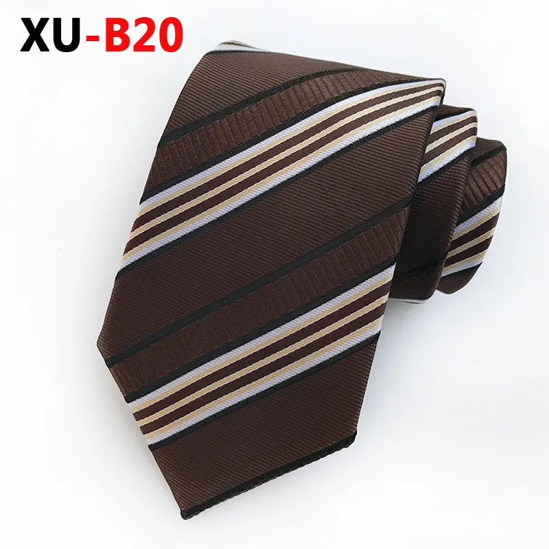 Men Ties Stripes Woven Silk Necktie For Formal Business Party |  XU-B