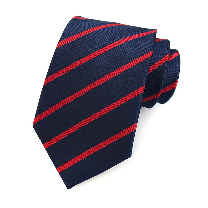 Men Ties Stripes Woven Silk Necktie For Formal Business Party |  XU-B