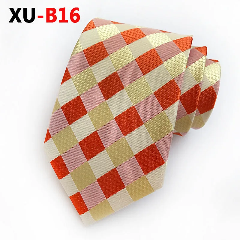 Men Ties Stripes Woven Silk Necktie For Formal Business Party |  XU-B