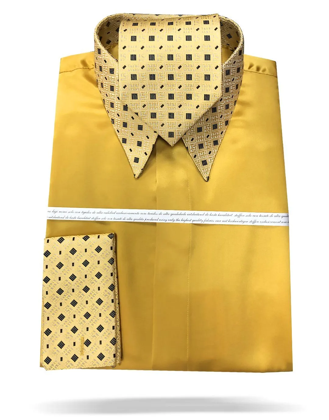 Men's Fashion Silk Shirt 153A Gold